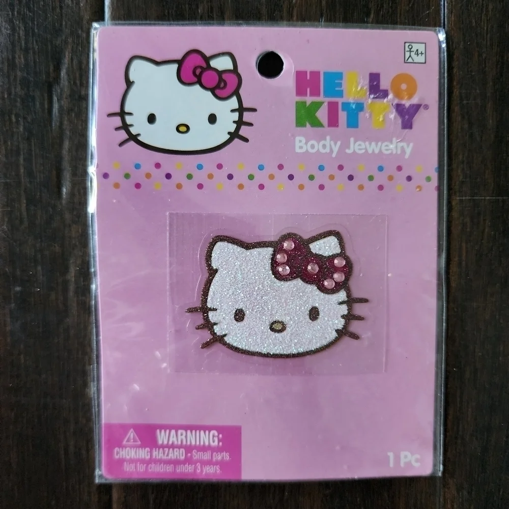 Hello Kitty Bodysuit Child Small 4-6 w/ Body Jewelry Halloween Costume Cosplay